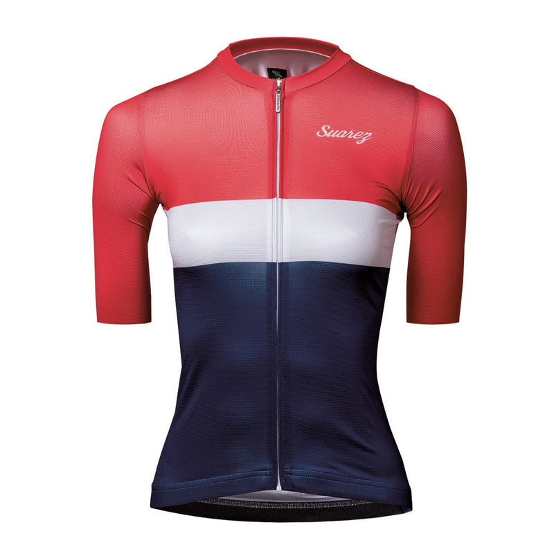 Jersey SUAREZ AVANT GARNET Manga Corta Mujer Rojo/Azul Talla:CH