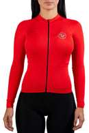 Jersey Basic Manga Larga - Mujer - Rojo