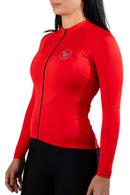 Jersey Basic Manga Larga - Mujer - Rojo