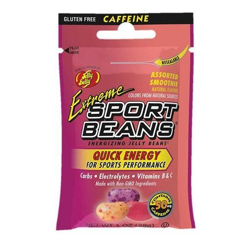 Sport Beans Extreme Assorted Smoothie Flavors w/caffeine 28gr Caja c/24 pz
