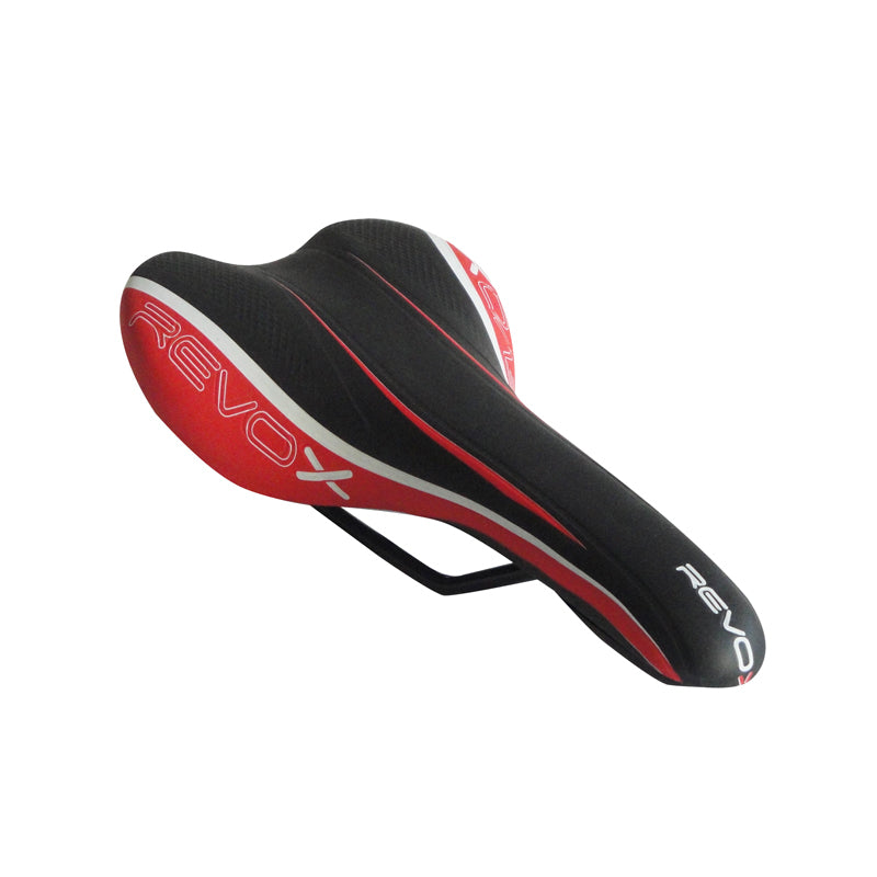 Asiento BASSANO MTB REVOX Negro/Rojo/Blanco Revox sin Broche