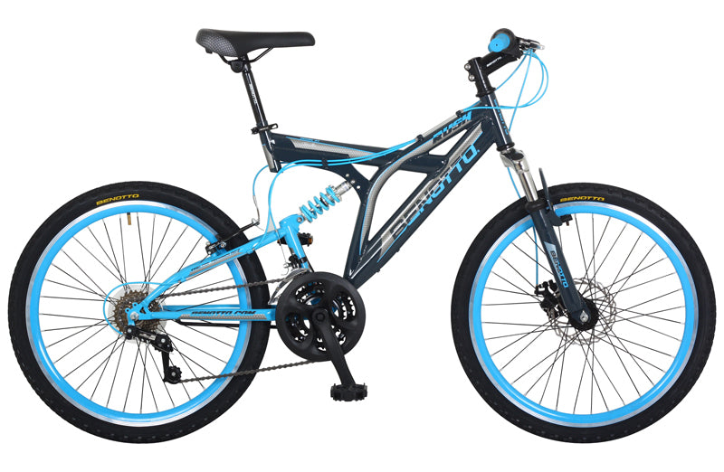 Bicicleta BENOTTO Montaña RUSH R24 21V. Hombre DS Sunrace Frenos Disco Delantero/'V' Trasero Acero Gris Oscuro/Azul Talla:UN