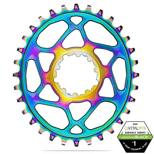 Absolute Black OVAL BOOST SRAM 3MM OFFSET Rainbow 34T